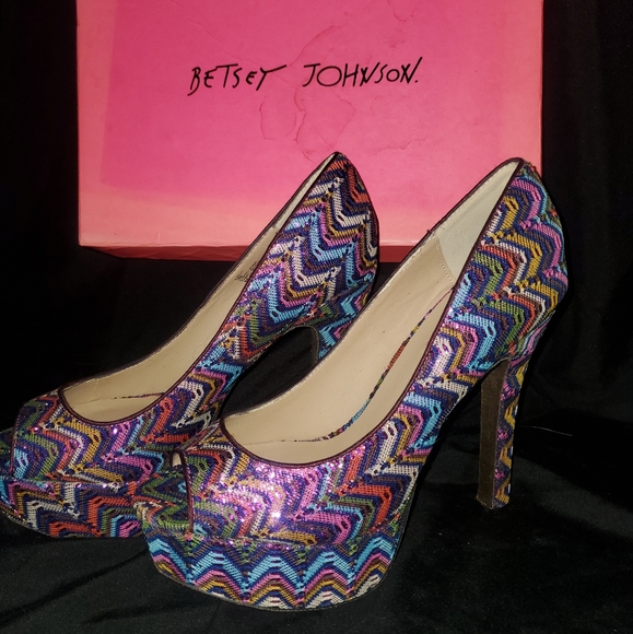 Betsey Johnson Multi Colored High Heel Pumps - Picture 2 of 4